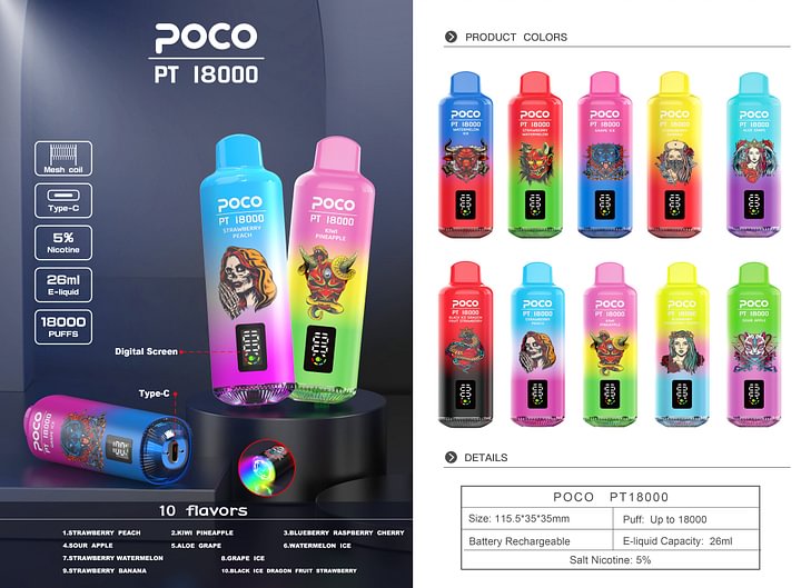 POCO PT 18000Puffs Disposable Vape Wholesale
