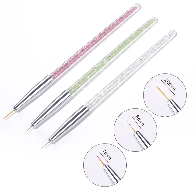 3pcs/Set Nail Brush Nail Art Acrylic Liquid Powder French Stripes Lines Liner Painting Design Brush Dotting Picking Pen Tool-Nail Inspo