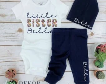 pornhint Pornhint Little Sister Coming Home Hospital Outfit | Custom Name outfit | Baby Shower Gift | Personalized Name Gift | Name Reveal