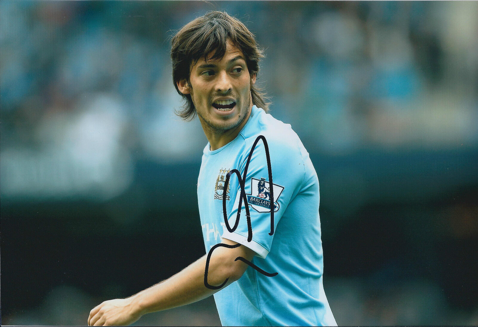 David SILVA Signed Autograph 12x8 Photo Poster painting AFTAL COA Spain Man City RARE Genuine