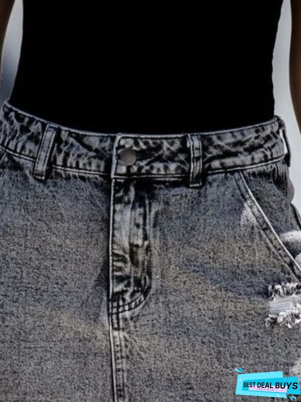 Buttoned Casual Skirt