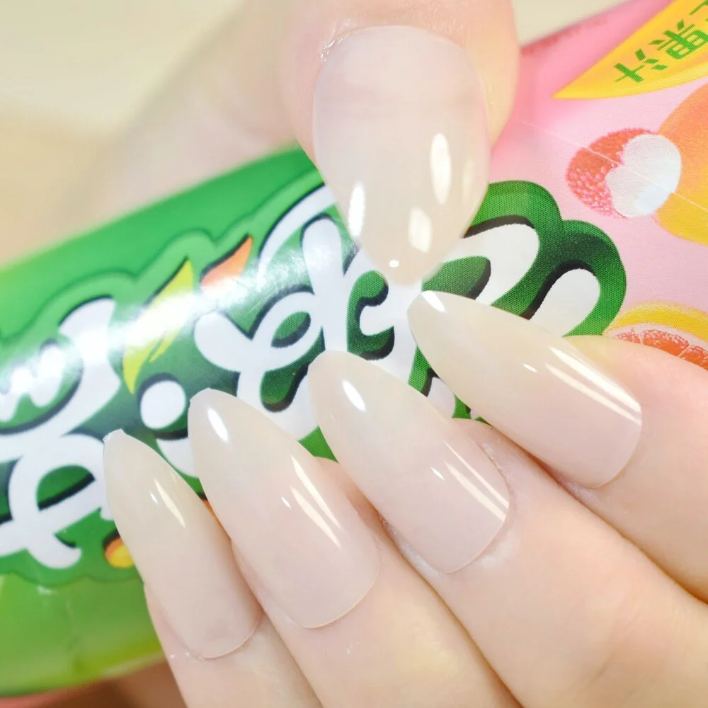 True Color Fashion Fake Nails Jujube Dark Red Stiletto Press On Nails DIY Manicure Tips Full Wrap Many colors 24pcs/kit-Nail Inspo