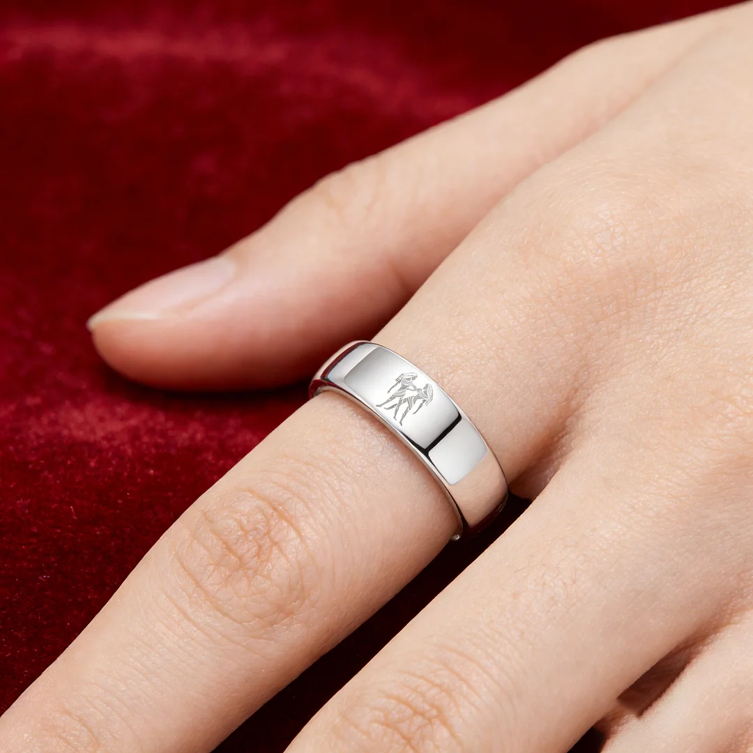 Mens Womens Flat Gemini Tungsten Carbide Rings Sliver Couple Wedding Band Top Comfort Fit 4MM 6MM 8MM