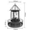 Lighthouse Solar LED Light Garden Outdoor Rotating Beam Sensor Beacon Lamp