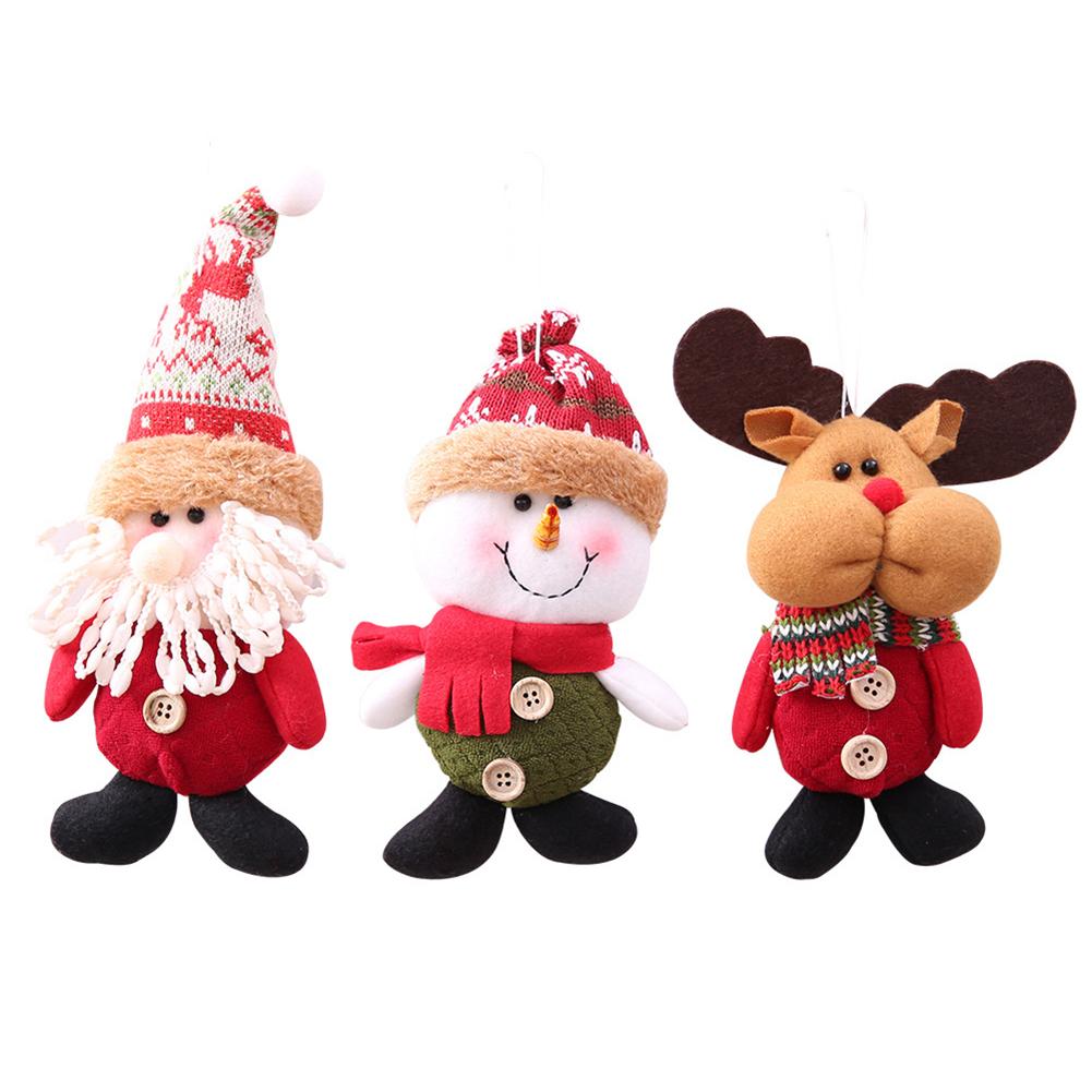 

Christmas Pendant Ornaments Santa Claus Snowman Elk Toy Doll Hanging Decor, Red, 501 Original