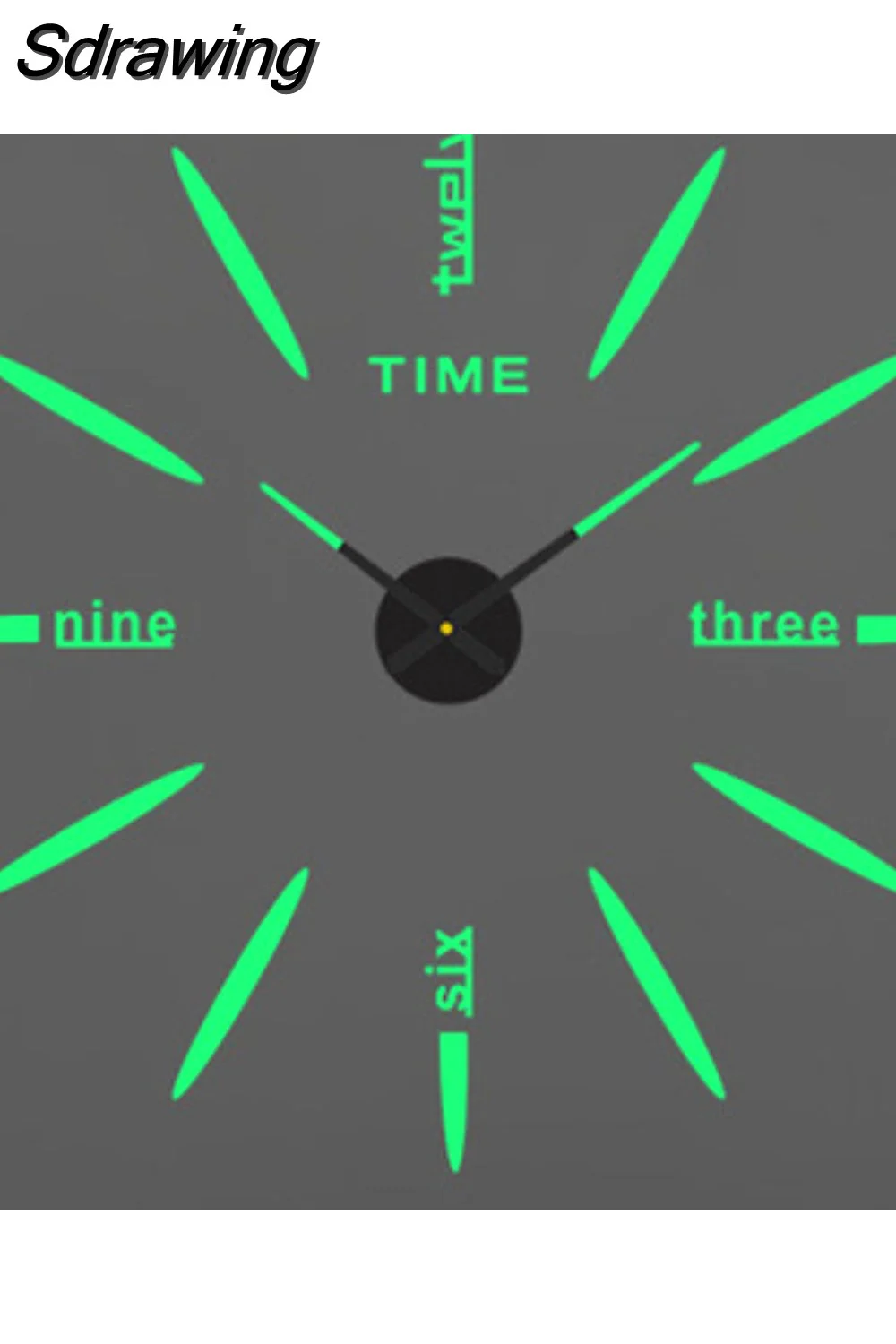 Sdrawing Wall Clock Luminous Frameless Wall Clocks DIY Digital Clock Wall Stickers Silent Clock for Home Living Room Office Wall Decor