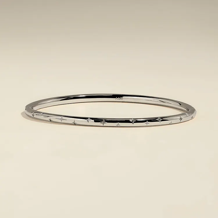 Cosmic Dome Bangle in Silver