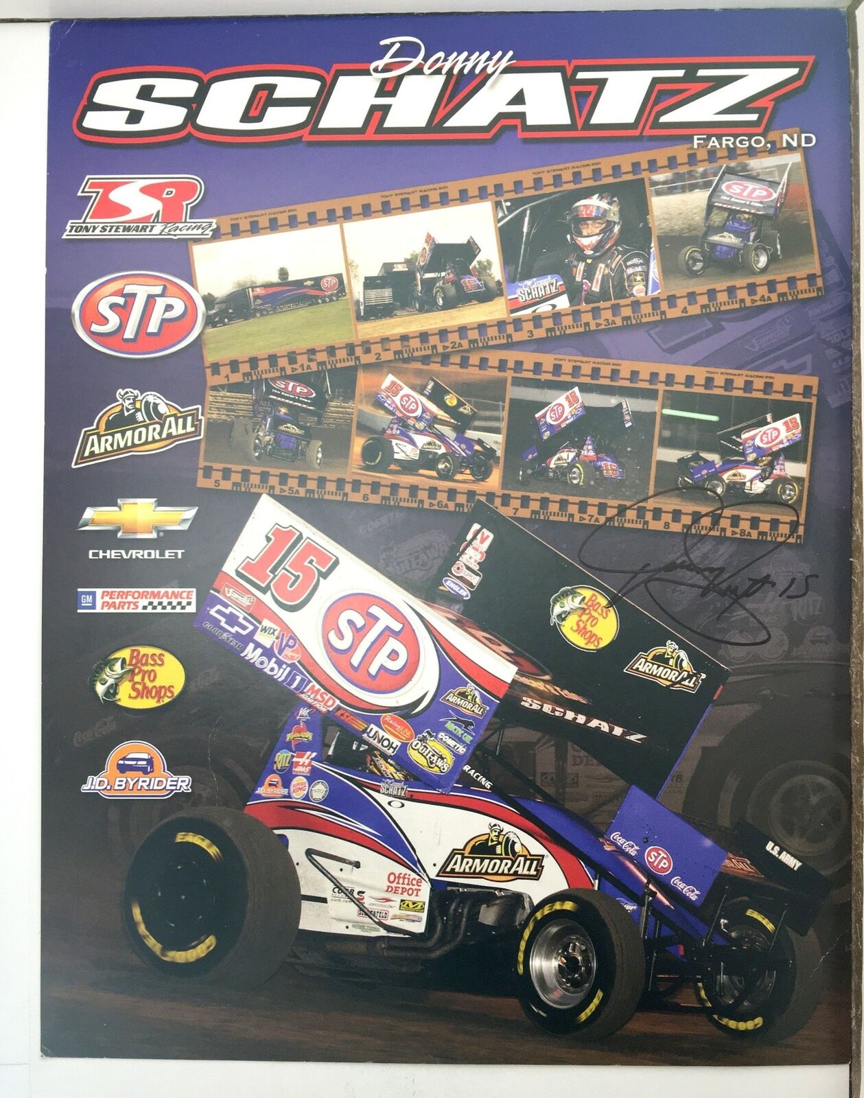 Danny Schatz Signed 8.5x11 Photo Poster painting Promo Hero Card Postcard NASCAR  SHIP Auto