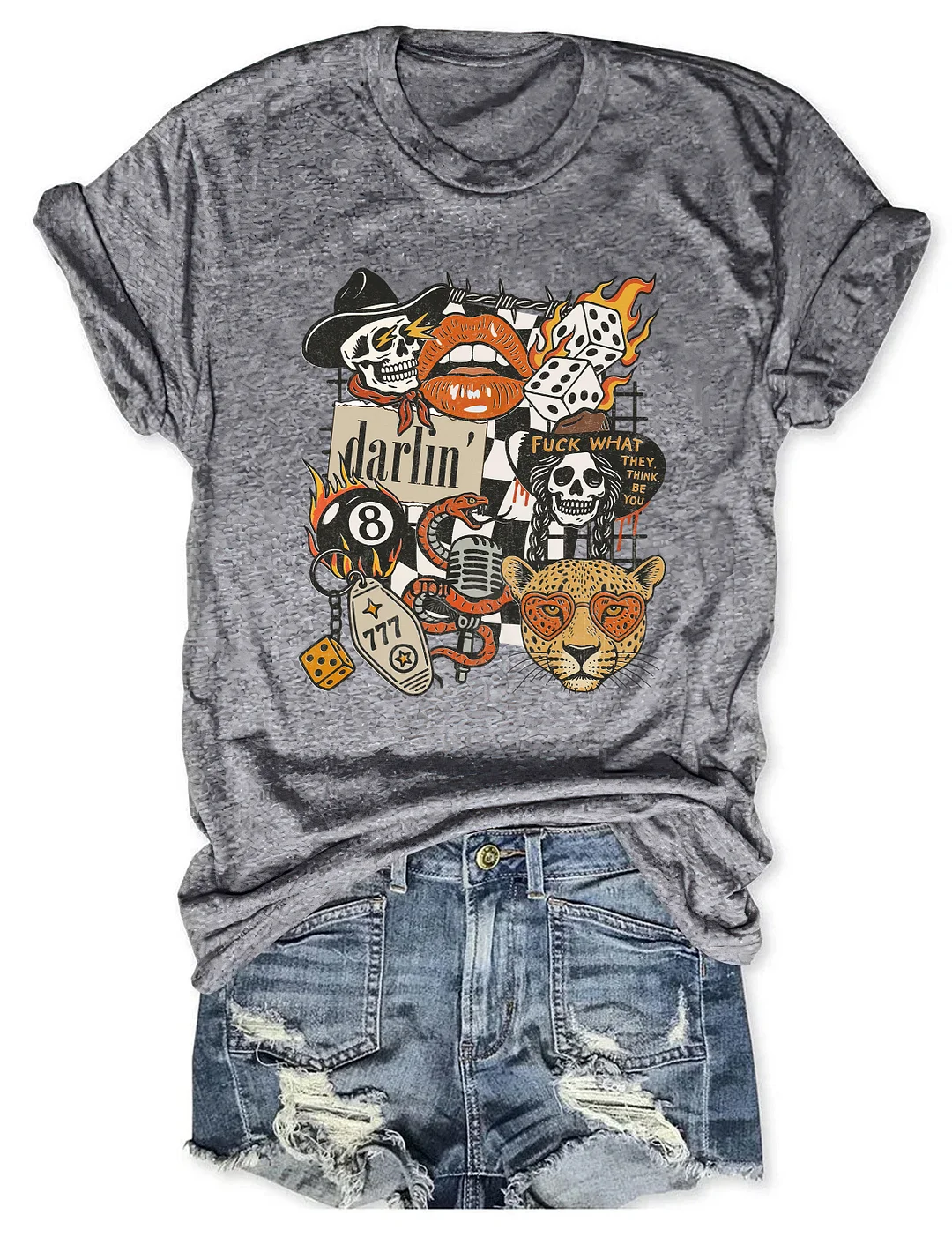 Western Punk Collage T-shirt