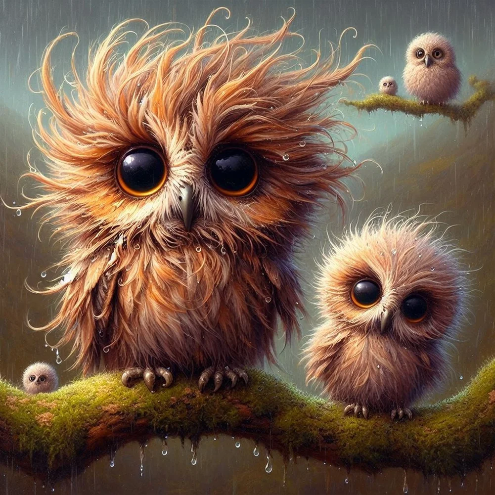 Diamond Painting - Full Square Drill - Owl(Canvas|35*35cm)