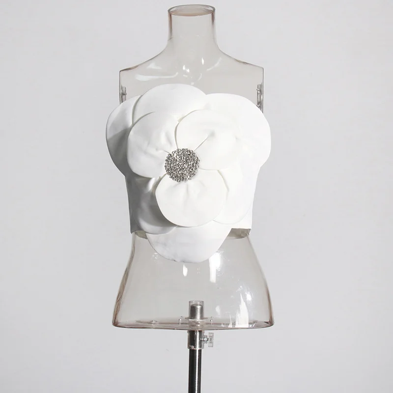 Brownm Sexy Waistcoat Woman 2025 Spring New Fashion Three-Dimensional Flowers Splicing Design Women's Corset