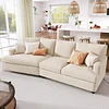 WOXYX Luxury 3 Streamlined Sofa, Modern Large Budapest Couch with Removable Back & Seat Cushions and 2 Pillows,Beige