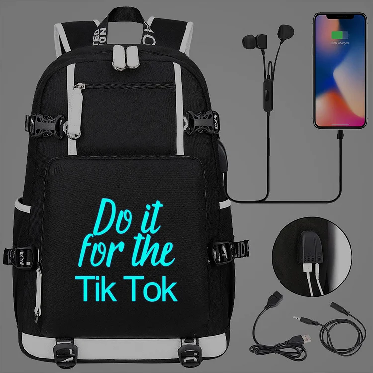 Mayoulove Tik Tok #10 USB Charging Backpack School NoteBook Laptop Travel Bags Luminous-Mayoulove