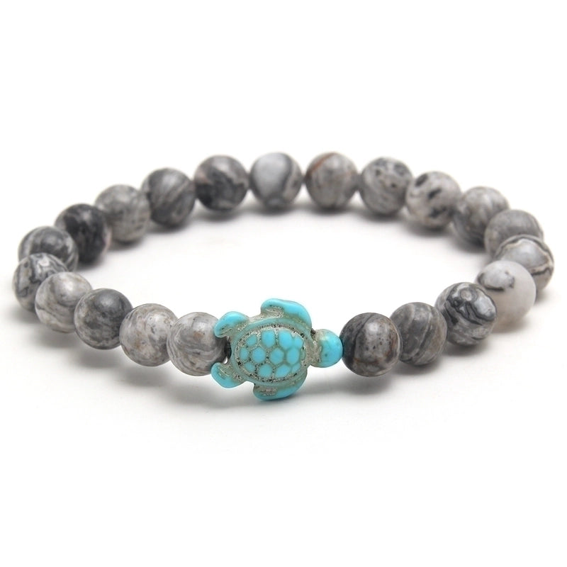 Minimalist Round Turquoise Tiger Eye Beaded Bracelets