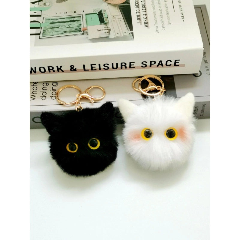Plush Pendant Cat Keychain Blush Cat Ball Cartoon Hand-made Pendant Shake Tone Hot Doll Pendant