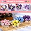 Flower Basket Coaster Crochet Kit, All-Inclusive Knitting Supplies with Detailed Instructions, Crochet Hooks, And Yarn for Craft Projects