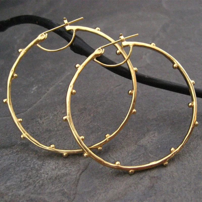 Fashion Gold Color Hoop Simple Ladies Hook Drop Earrings