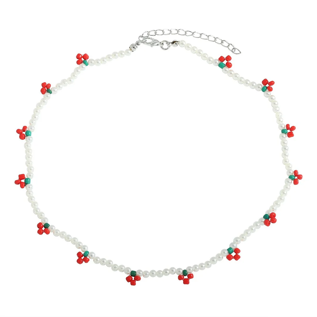 Dvacaman Bohemian Colorful Daisy Flowers Beaded Choker Necklace Korean Cute Statement Clavicle Necklace for Women Summer Jewelry