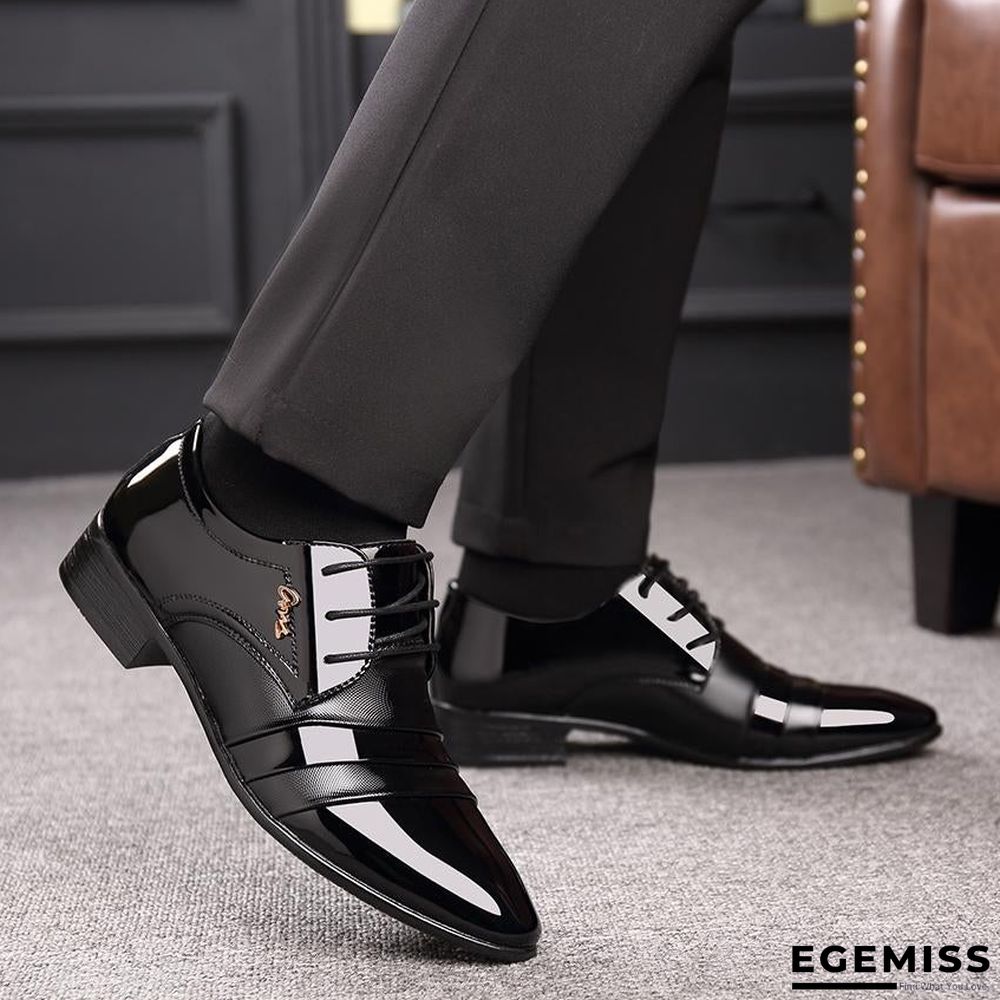 Business Oxfords Shoes Pointed Toe Wedding Shoes Leather British Lace-up Footwear | EGEMISS
