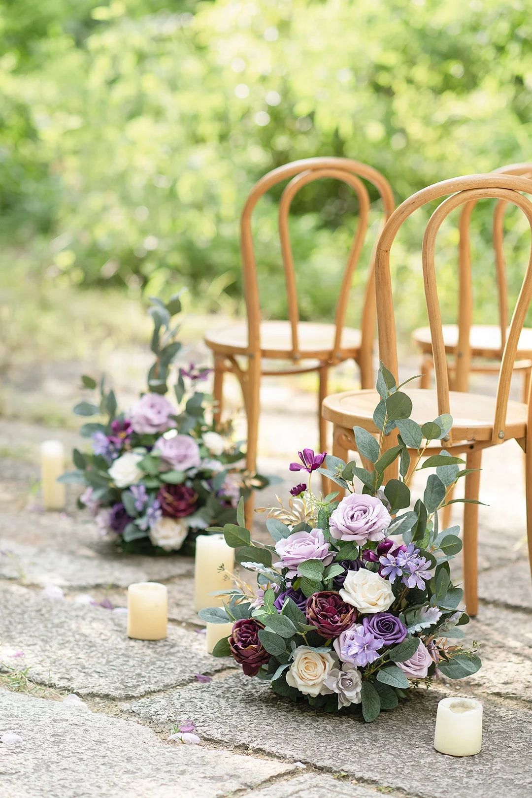 Free-Standing Flower Arrangements in Lilac & Gold