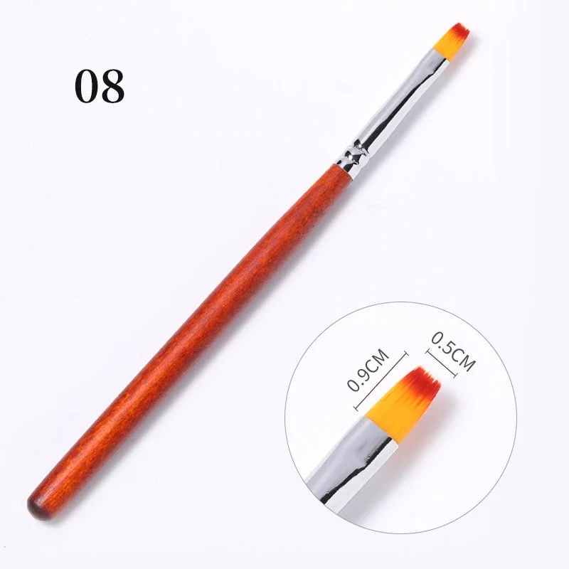 1 Pc Gradient Bloom Nail Painting Brush Pen UV Gel Nail Art Brush With Wood Handle Nylon Hair Draw Manicure Nail Art Tool-Nail Inspo