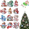 (US Local)12Pcs Xmas Theme  DIY Diamond Christmas Tree Pendant Wall Door Decoration