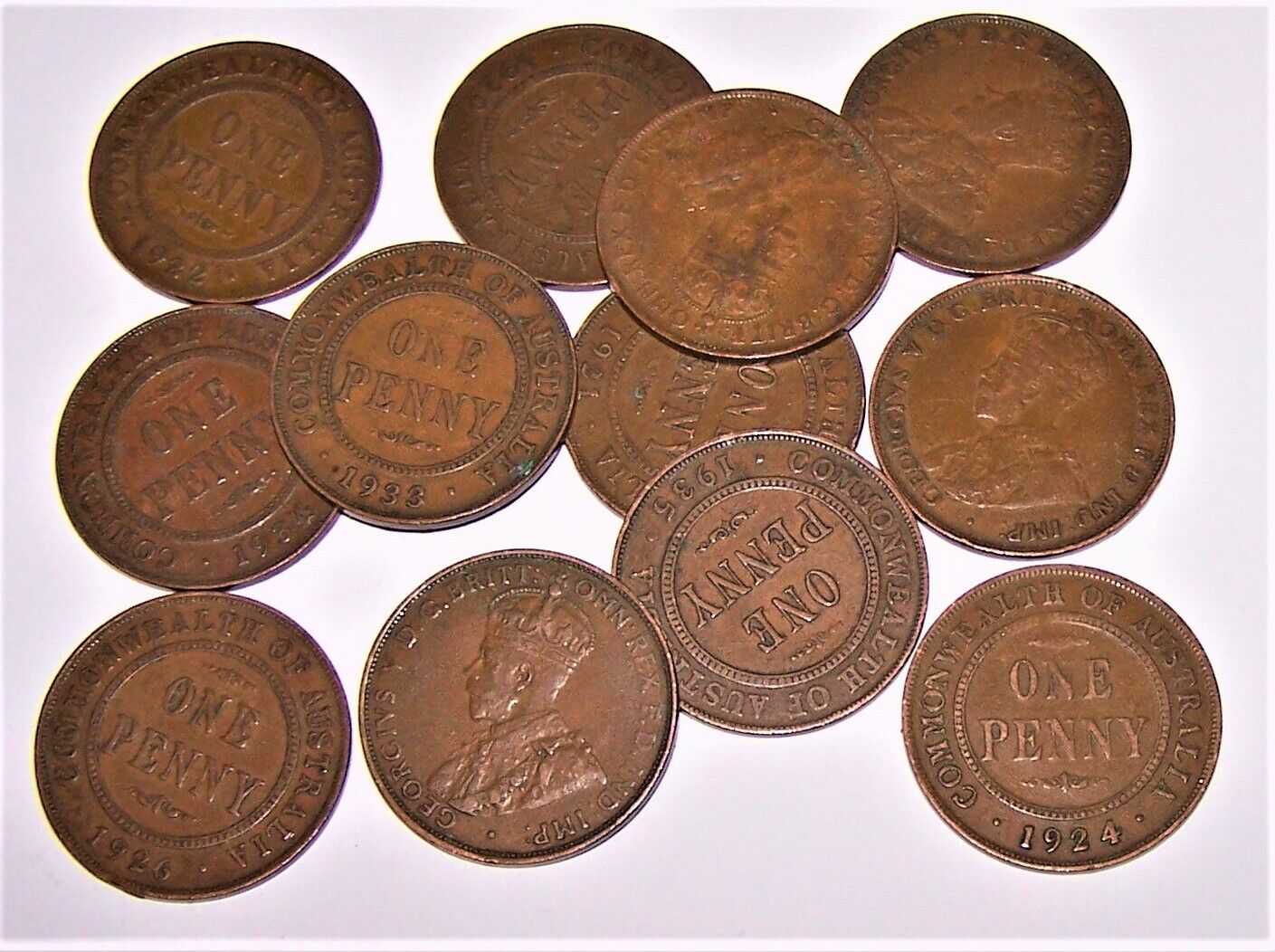 Australia Older Large Penny 1920-1936 (1) One Coin Similar To Picture KGV