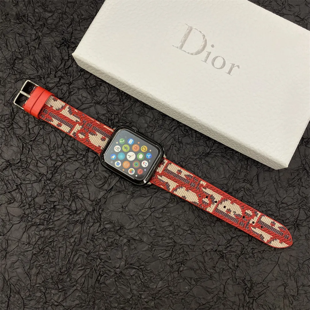 Christian Dior Premium Jacquard Fabric Apple Watch Full Series Replacement Straps