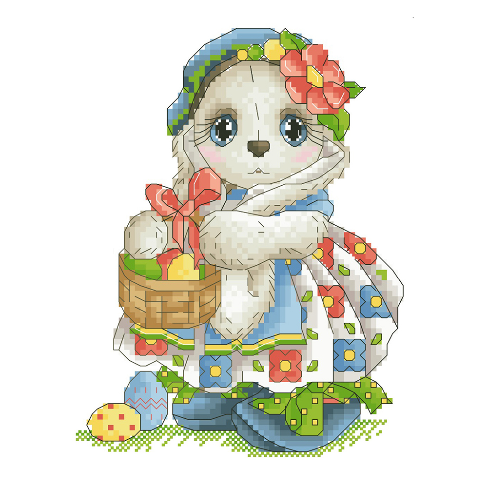 

Cute Bunny - 11CT Stamped Cross Stitch - 40*50CM, 501 Original