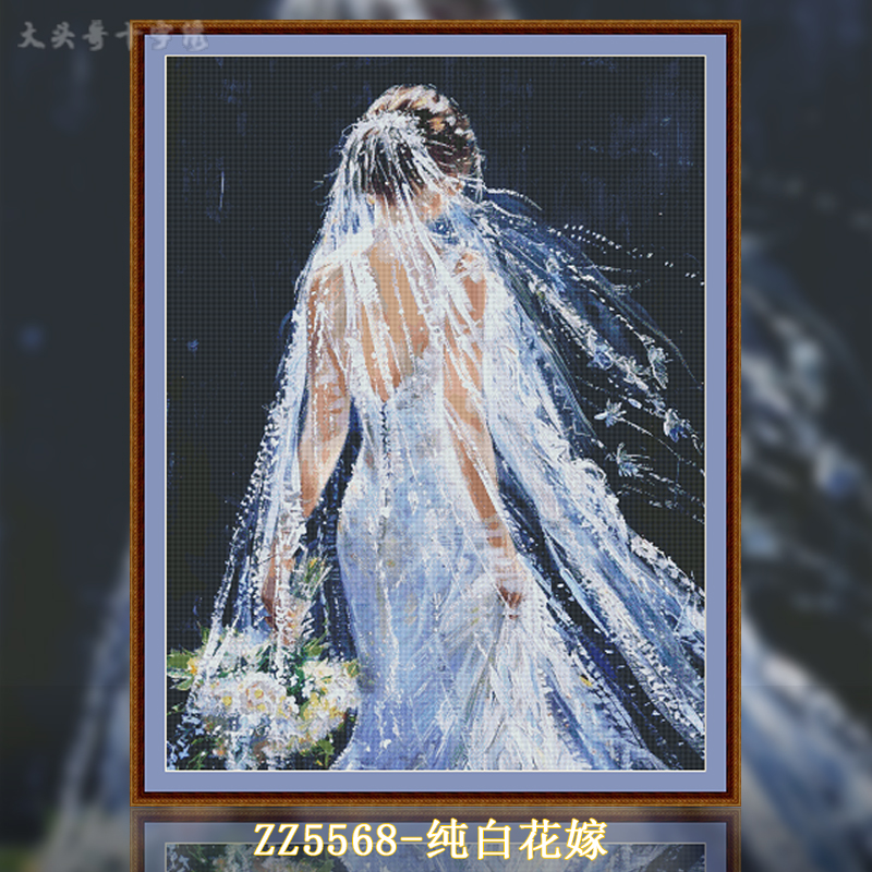 [ZZ5568-Pure White Flower Marriage]  Painting Fairy Cross Stitch