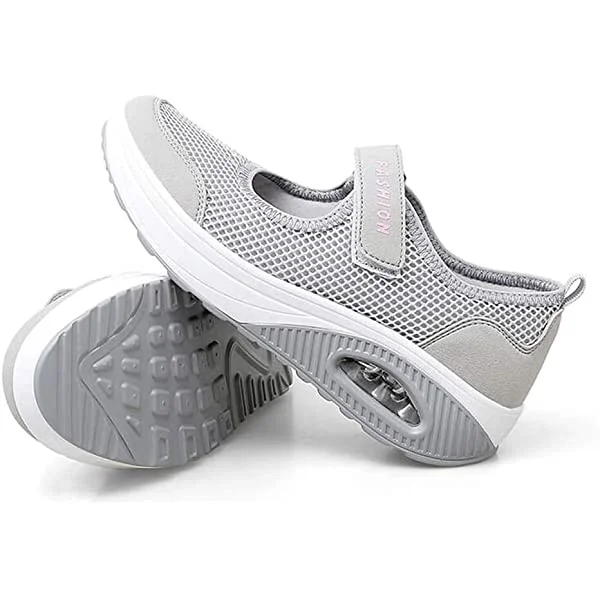 VARSKARC Women's Casual Air Cushion Platform Sneaker Mary Jane Shoes 8.5 Grey