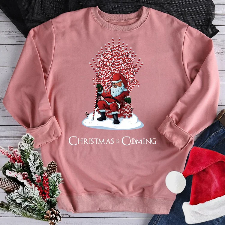 Christmas Is Coming Santa Candy Sweatshirt-07678-Annaletters