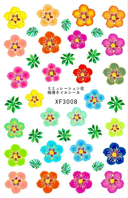 Daisy Nail Sticker for Design Decoration Nail Art Stickers Decals Back Glue Orchid Sticker for Nails Manicure Design Dandelion
