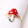 Cute Red Golden Mushroom Catering Napkin Ring