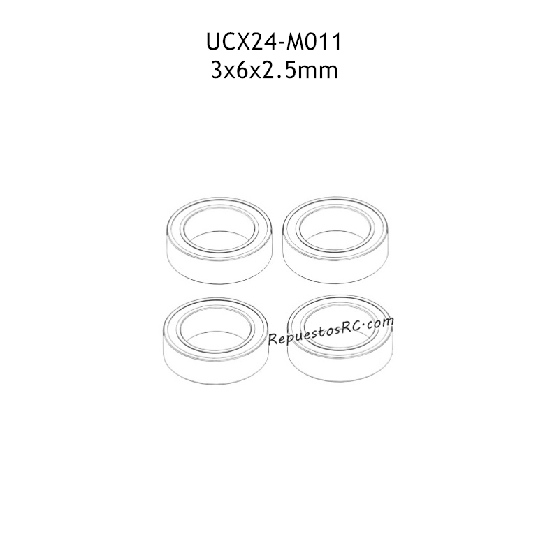 UDIRC UCX2405 Accesorios para Coches 3x6x2.5mm Rodamiento de Bolas UCX24-M011