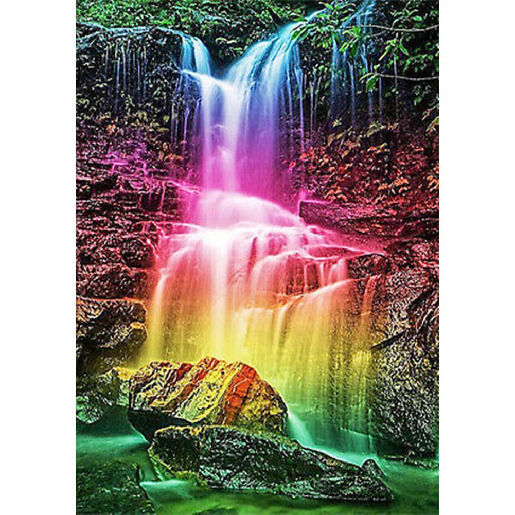 Rainbow Waterfall Round Full Drill Diamond Painting 30X40CM(Canvas) gbfke