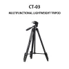 CT-07 Camera Tripod Shooting Special Telescopic Multi-function Lightweight Tripod With Quick Switch Vertical/Horizontal Mount, Adjustable Angle, Maximum Load 4 kg