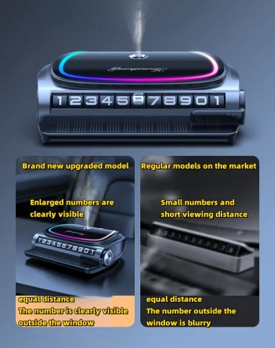 Solar Car Aromatherapy Ornaments, Temporary Parking Number Plates, High-end Car Perfume Seats, New Car Deodorizing Decorations