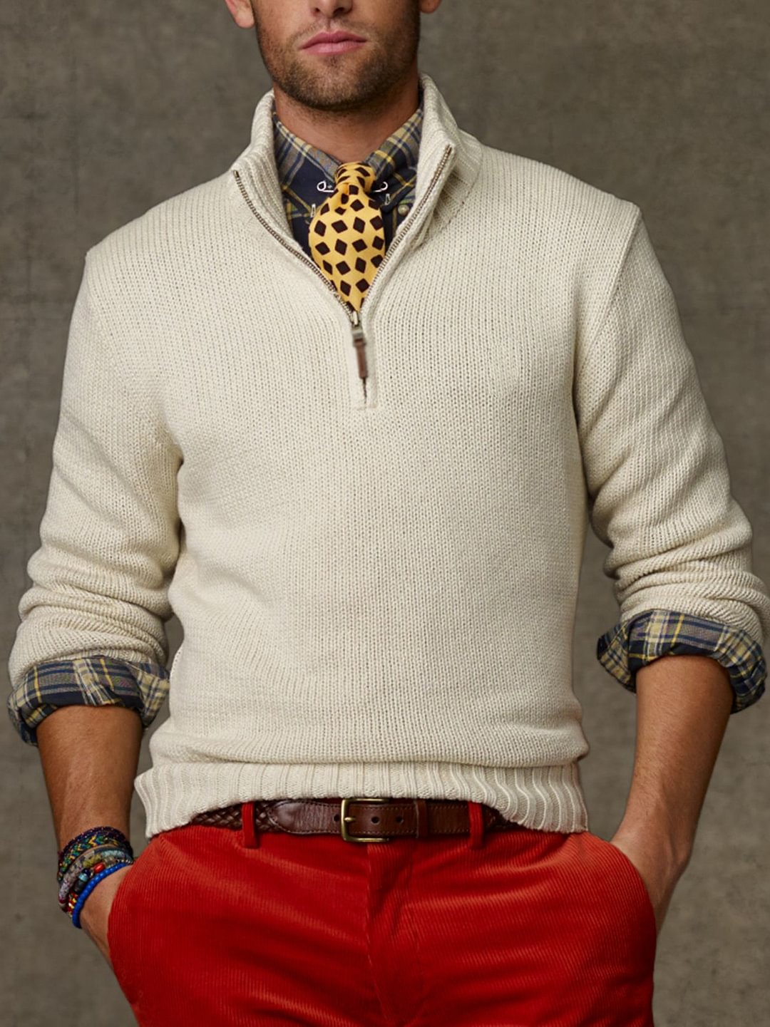 Thickened Zipper Sweater Coat