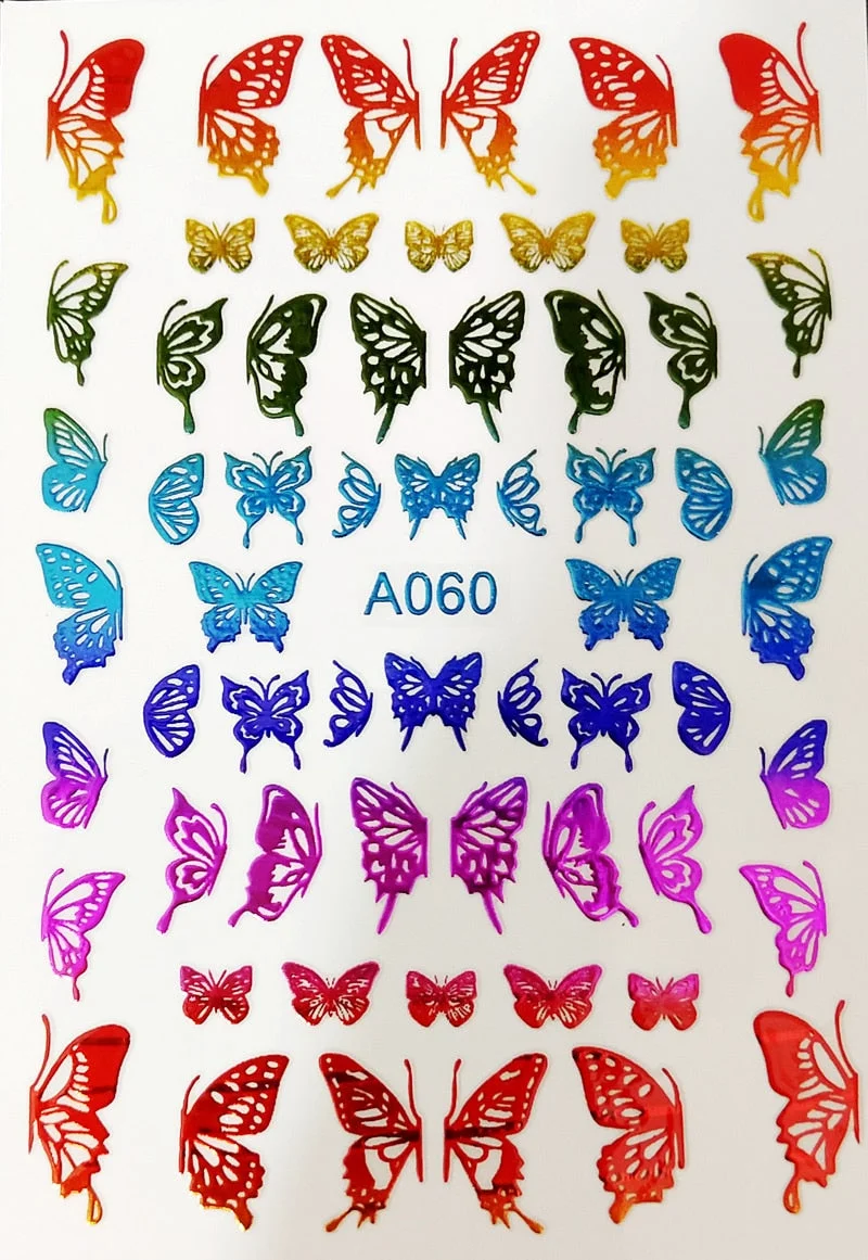 New Arrive Nail Art Sticker Decal Decoration Glow In Dark Butterfly Nail Stickes Back Glue Moon Manicure Sticker on Nails Design