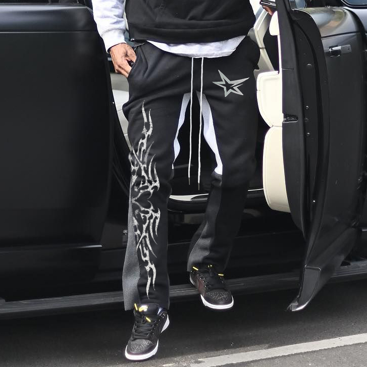 Pentagram Print Flared Trousers