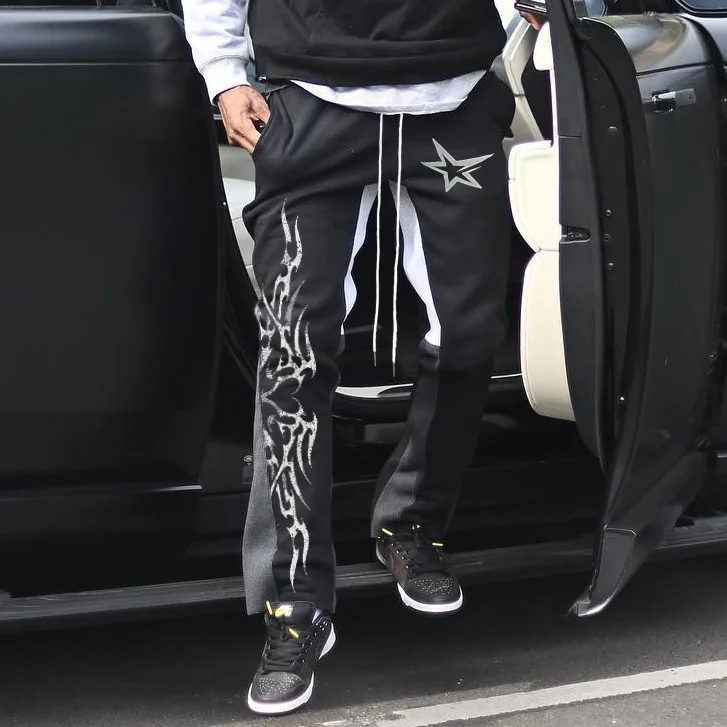 Pentagram Print Flared Trousers