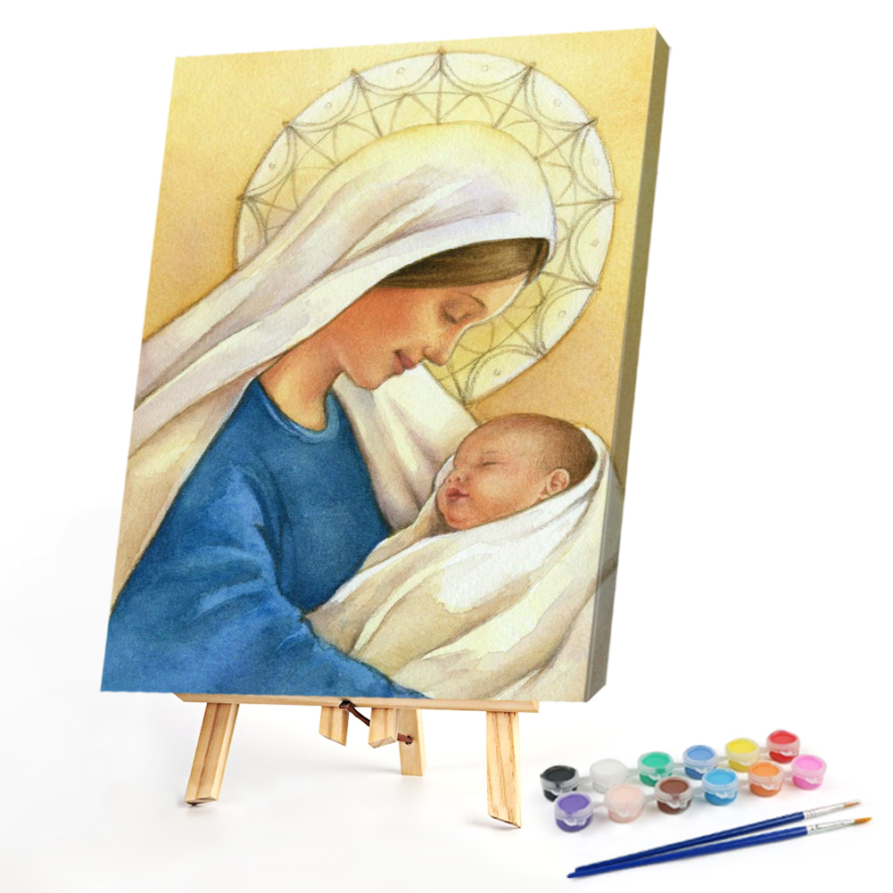 

40*50CM - Paint By Numbers - Virgin and Child, 501 Original