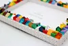 Daisy Flower DIY Building Block Photo Frame Kit,Creative Handmade Assembled Photo Frame Handmade Craft Gift Home Tabletop Display Decor