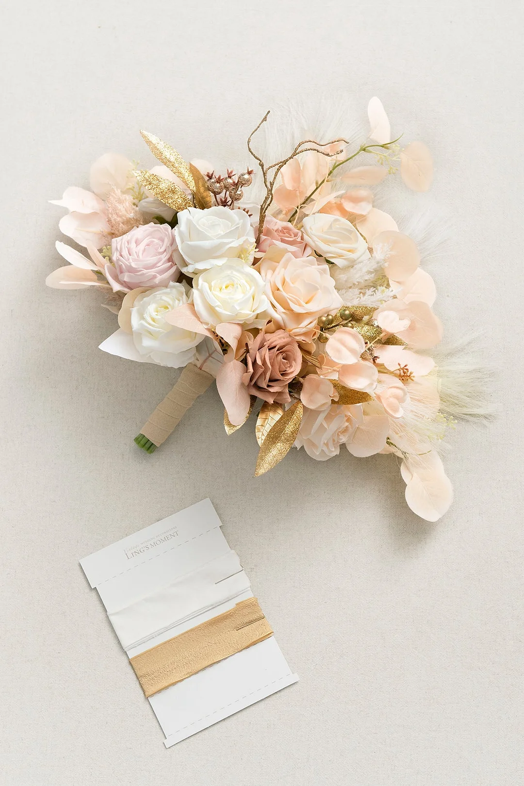 Large Free-Form Bridal Bouquets in White & Beige