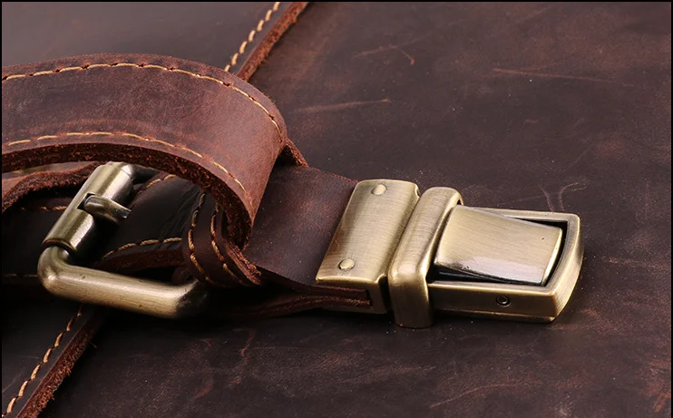 Rustic distressed leather crossbody bag , slim leather computer laptop bag for men , brown leather shoulder messenger bag