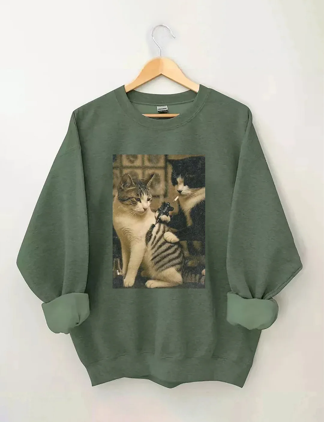 Funny Cat Tattoo Sweatshirt