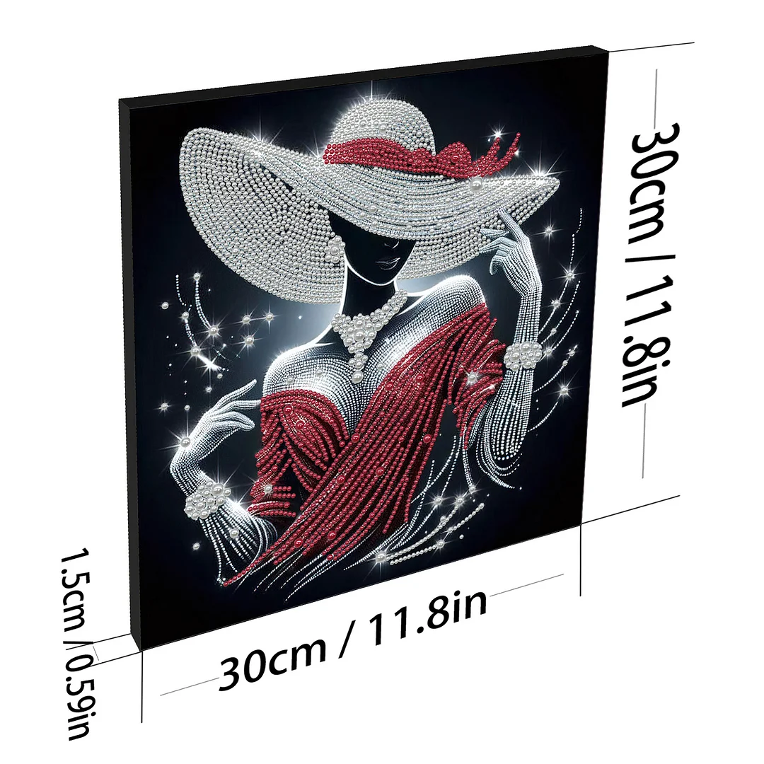 Elegant Lady - DIY Pearl Diamond Art Kit With Frame 30*30cm
