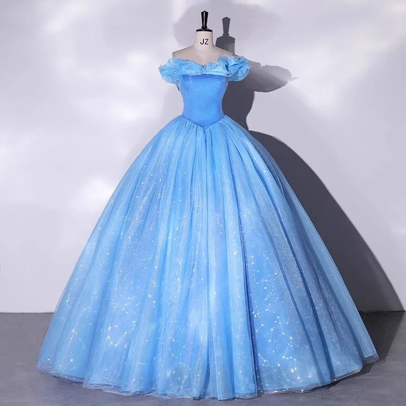 Uveng Uveng Evening Dress In The Fugitive Princess Phony Skirt Shoulder Vocal Art Dress Temperament Adult Ceremony To Take Pictures