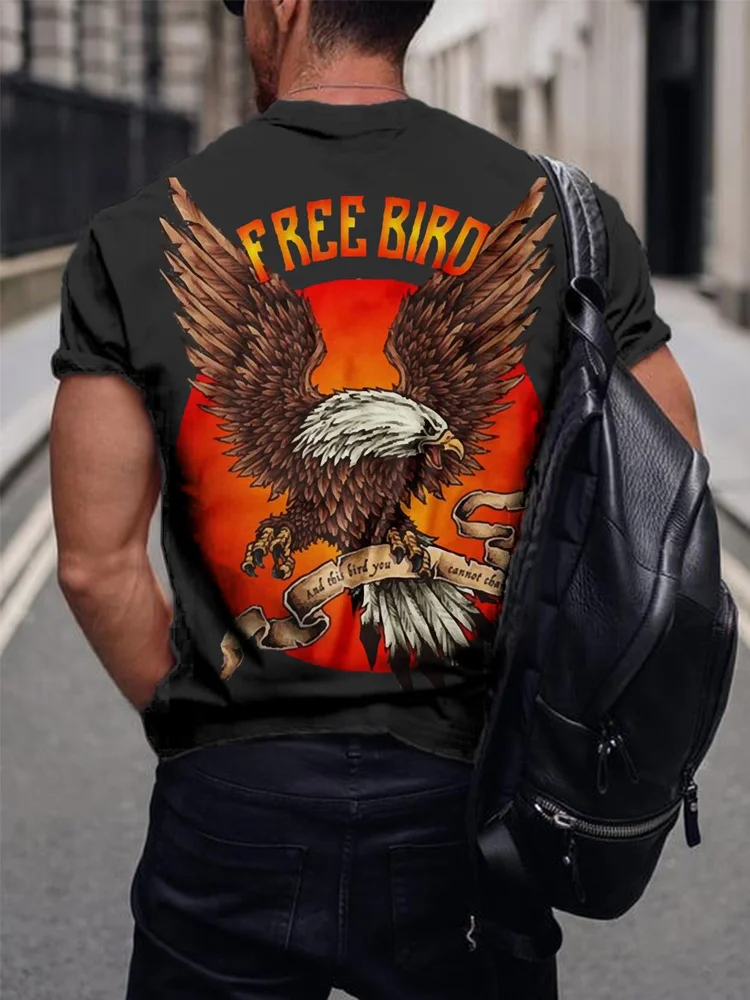 Free Bird Eagles Rock Band Print Men's T-Shirt